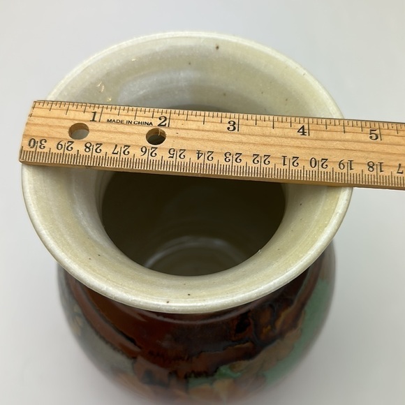 Vtg Apple Lane Studio Art Pottery Vase Abstract Floral Artist Bill Nagengast - Picture 6 of 12